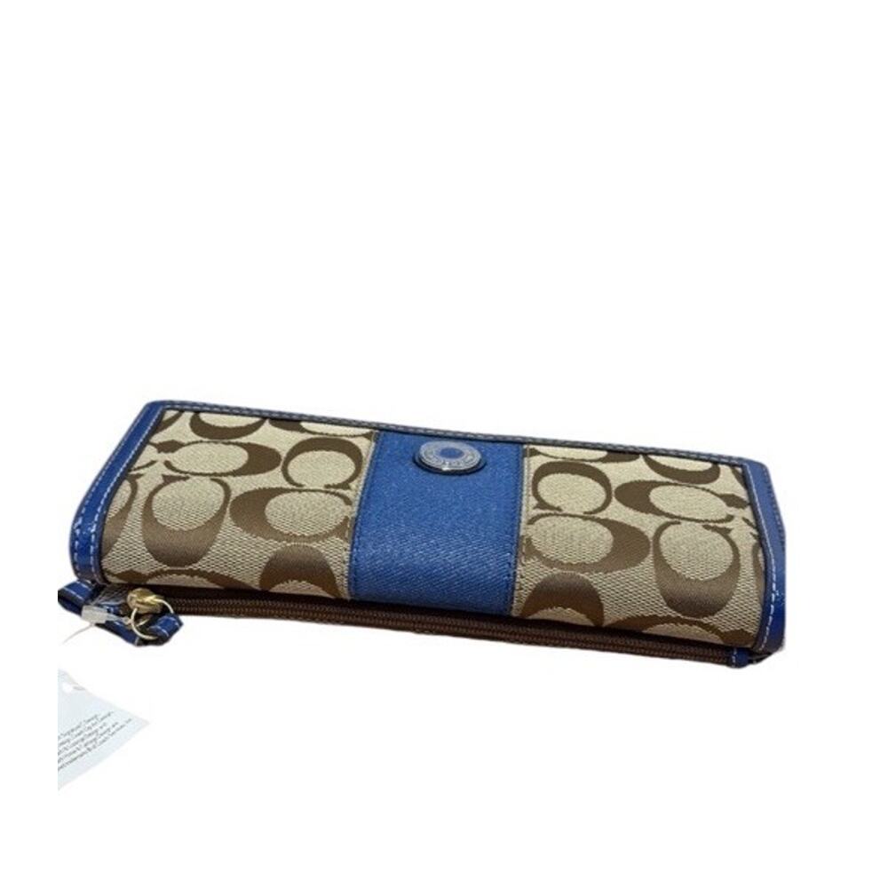 NWT Coach Y2K Signature Stripe Hobo Bag Wallet SET Khaki & Blue Jacquard 3254-1 - Picture 16 of 16